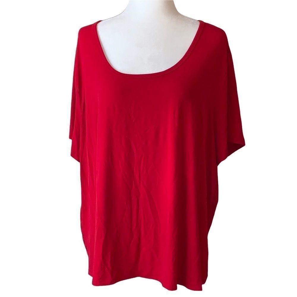 Avenue Red Stretch Short Sleeve Top 26/28